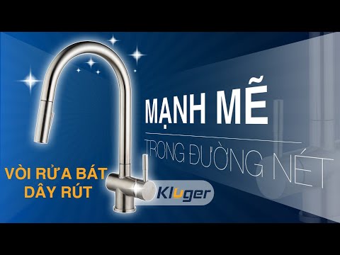 Vòi rửa bát nóng lạnh, dây rút Kluger KLF0008S thế hệ mới