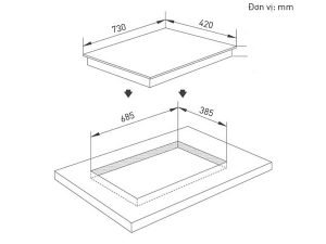 kich thuoc lap dat bep tu binova BI 555GM