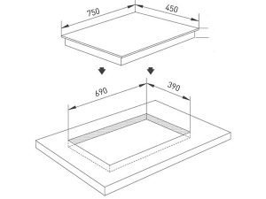 Bếp từ Canzy CZ-68B 2 kich thuoc lap dat bep tu canzy cz 68b