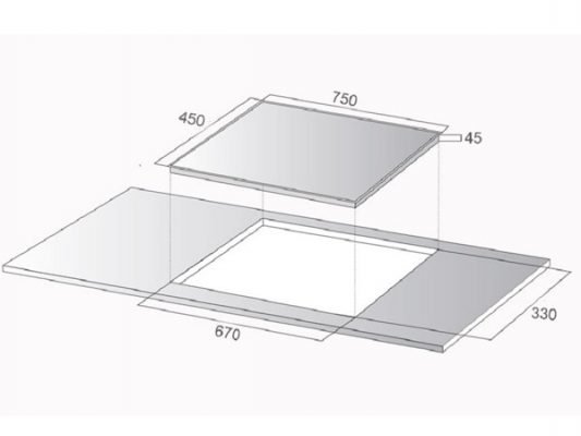 Bếp từ Kocher DI-750S 6 Kích thước lắp đặt bếp từ Kocher DI-750S