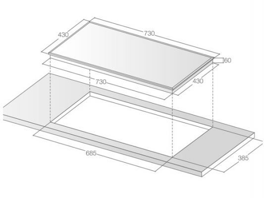 Bếp từ Lorca LCI 899 5 Kích thước lắp đặt bếp từ Lorca LCI 899
