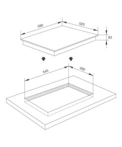 Bếp từ Malloca MI 593B 1 kich thuoc lap dat bep tu malloca MI 593B