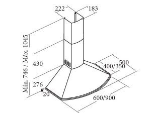Máy hút mùi Cata CLASICA WH 90 1 kich thuoc lap dat may hut mui cata clasica 90 wh