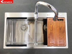 Chậu rửa bát Konox Overmount Sink KN8248DOB 2 hinh anh thuc te chau rua bat konox KN8248DOB