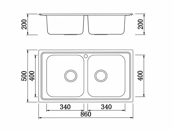 kich thuoc lap dat chau rua bat konox Premium KS8650 2B