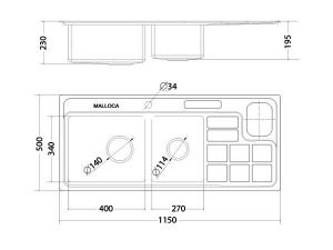 kich thuoc lap dat chau rua bat malloca MS 8817