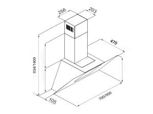 Máy hút mùi Faster ECLIPSE 90 1 kich thuoc lap dat may hut mui faster ECLIPSE 90
