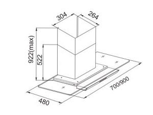 Máy hút mùi Faster FS 90 EFN 1 kich thuoc lap dat may hut mui faster FS 90 EFN