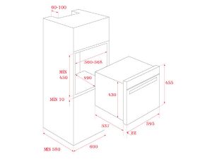 Lò hấp kèm nướng Teka HLC 847 SC 1 kich thuoc lap dat lo vi song teka HLC 847 SC