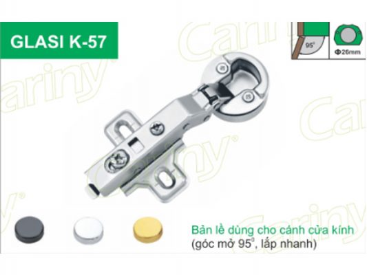 Bản lề giảm chấn Cariny GLASI K57 2 Bản lề giảm chấn Cariny GLASI K57 1