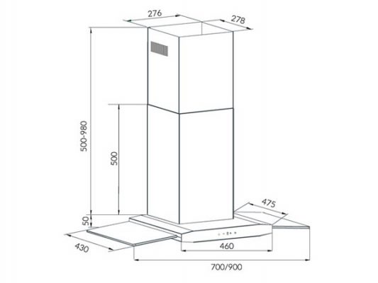 Máy hút mùi Eurosun EH-70AF82 2 Kích thước lắp đặt máy hút mùi Eurosun EH-70AF82