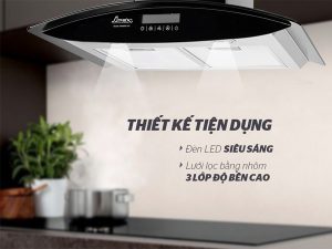 hinh anh den led luoi loc may hut mui kinh cong sunhouse apb6680 70c