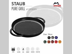 thong so chao gang staub pure grill red 26cm