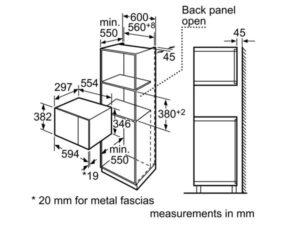 Lò vi sóng Bosch HMT75M654B 2 kich thuoc lap dat lo vi song bosch hmt75m654b