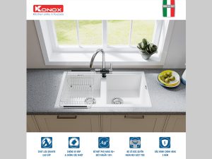 Chậu rửa bằng đá Konox Phoenix 860 Silver 7 cong nghe chau rua bang da konox phoenix 860 silver