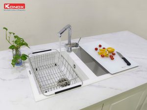 Chậu rửa bằng đá Konox Phoenix 860 Silver 5 hinh anh san pham chau rua bang da konox phoenix 860 silver