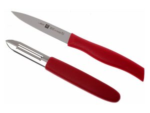 Bộ dao gọt tỉa Zwilling Twin Grip Knife Set Red 2 món