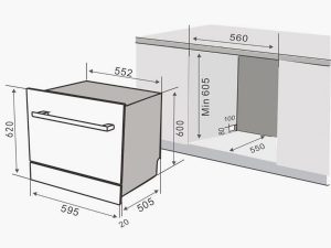 Máy rửa bát Kaff KF-BISMS8 6 kich thuoc lap dat may rua bat kaff kf bisms8
