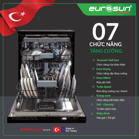 MÁY RỬA BÁT EUROSUN SMS80EU21BT XEP BAT TT