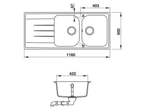 Chậu rửa chén Hafele Julius HS-GDD11650 6 ban ve chau rua chen hafele julius hs gdd11650