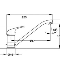 Vòi rửa chén Hafele HT19-CH1F135 1 kich thuoc lap dat voi rua chen hafele ht19 ch1f135