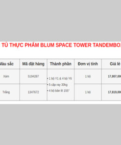 Tủ đồ khô 5 tầng Blum Space Tower Tandembox Y6 3 thong so ky thuat tu do kho 5 tang blum space tower tandembox y6