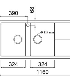 kich thuoc lap dat chau rua bat granite sink livello smart 1160 silver