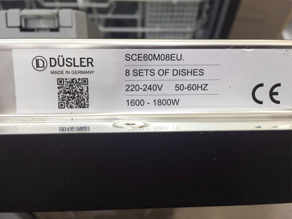 Máy rửa bát Dusler nhập khẩu Đức made in Germany hàng chính hãng