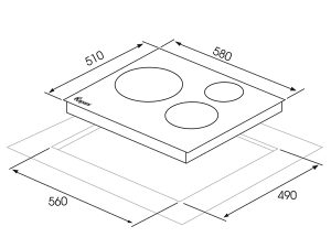 Bếp từ Kapani K-58210s 2 kich thuoc lap dat bep tu kapani k 58210s