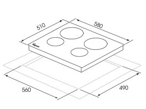 Bếp từ Kapani K-58224I 2 kich thuoc lap dat bep tu kapani k 58224i