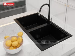 hinh anh lap dat thuc te chau rua bat konox phoenix smart 860 black