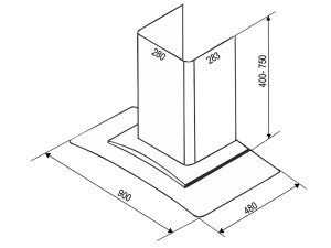 Máy hút mùi Bauer BC 90ECN 4 kich thuoc lap dat may hut mui bauer bc 90ecn
