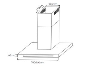 Máy hút mùi Fandi FD FL90A 6 kich thuoc lap dat may hut mui fandi fd fl90a