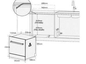 Máy rửa bát Richborn RBDG6064MQ 7 kich thuoc lap dat may rua bat richborn rbdg6064mq