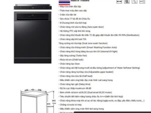 Máy rửa bát Kaff KF-BHMI815Y 8 MÁY RỬA CHÉN KAFF KF BHMI815Y