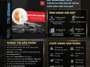 Máy rửa bát Kocher 15 uv thông số kỹ thuât