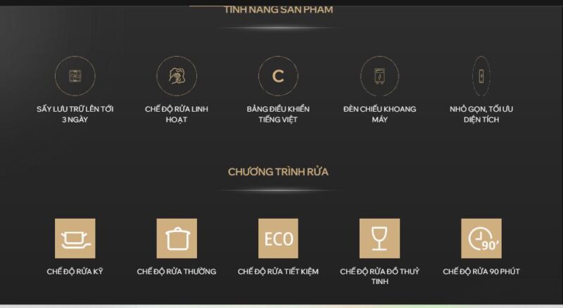 Máy rửa bát Kocher X10 tính năng