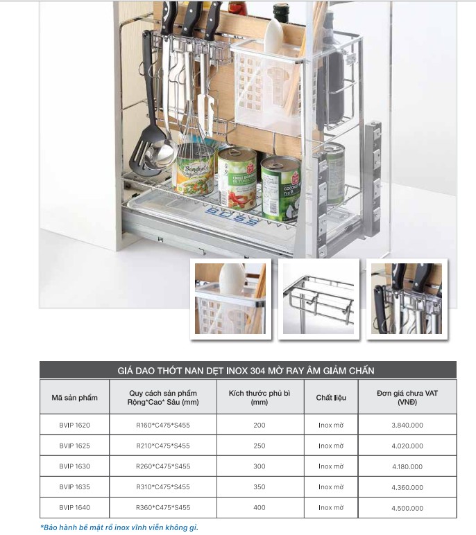Giá dao thớt Boss BVIP 1620