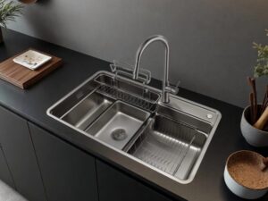 Chậu rửa bát Moomton M8048 phối cảnh