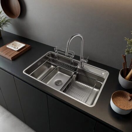 Chậu rửa bát Moomton M8048 phối cảnh