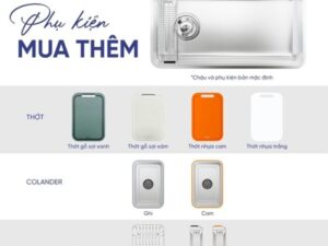 Chậu rửa Konox Tari Smart 8847PP L chi tiet phu kien