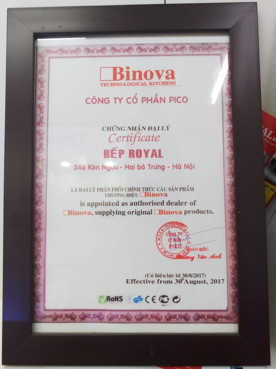 Máy hút mùi Binova BI-66-GT-07 9 Bếp ROYAL là đại lý chính thức của binova