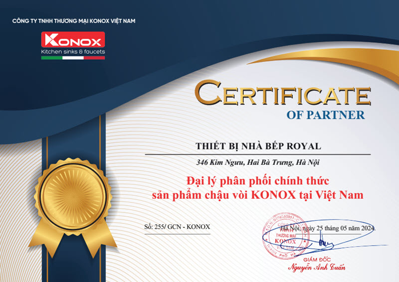 Chậu rửa bát Konox KN8450DA 8 Bếp ROYAL là đại lý chính thức của konox
