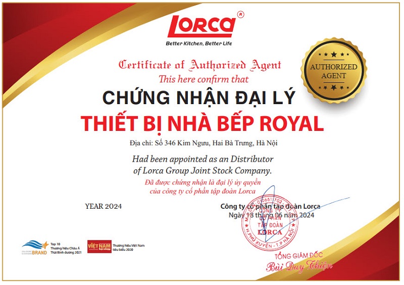 Máy hút mùi Lorca TA 2005A 90 8 Bếp ROYAL là đại lý chính thức của lorca